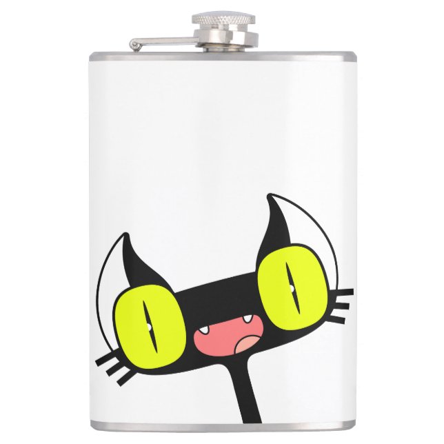 Flasques Flask with a Funny Kitten (Devant)