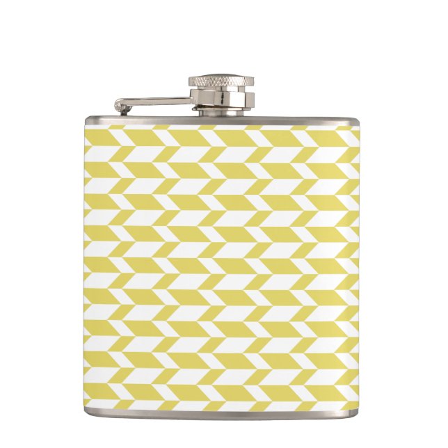 Flasques Flèche à deux tons en gras Chevron rayé jaune blan (Devant)