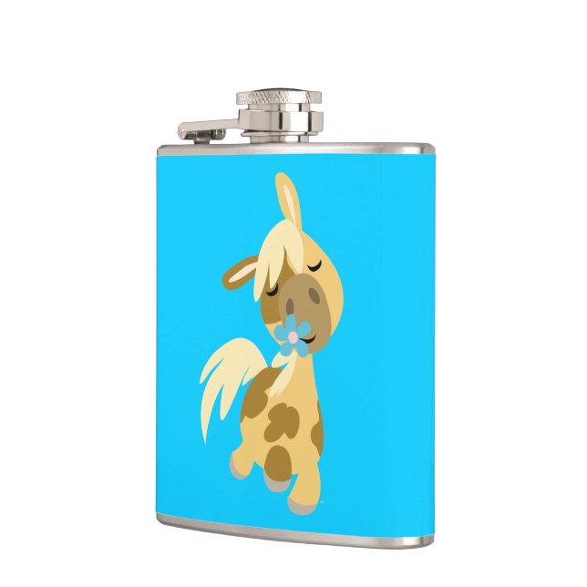 Flasques Fleur bleue et joli masque de caricature poitrine (Gauche)