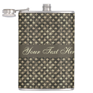Flasques Fleur De Lis Vinyl Brown Fleur De Lis