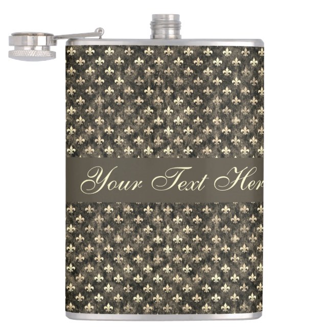 Flasques Fleur De Lis Vinyl Brown Fleur De Lis (Ouvert)