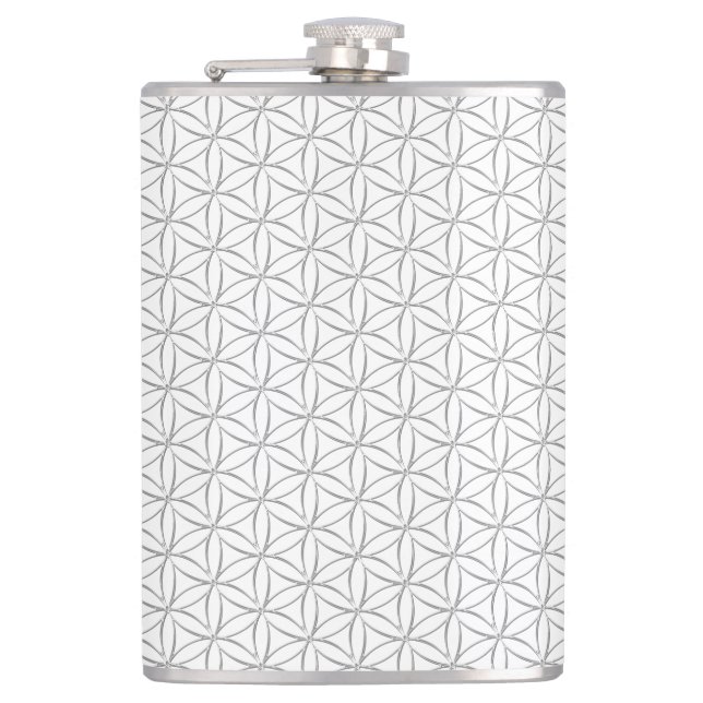 Flasques Fleur de vie / Blume des Lebens - motif d'argent (Devant)