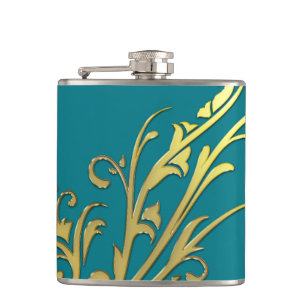 Flasques Fleur d'or fausse de luxe abstrait