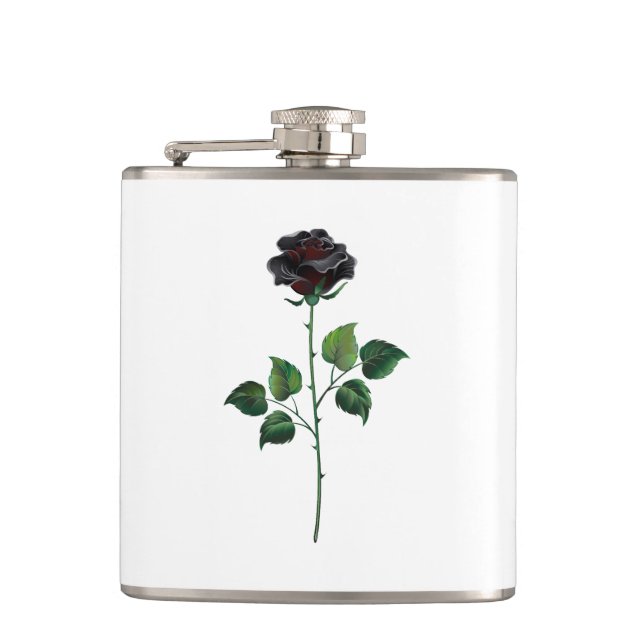Flasques Fleur rose noire (Devant)