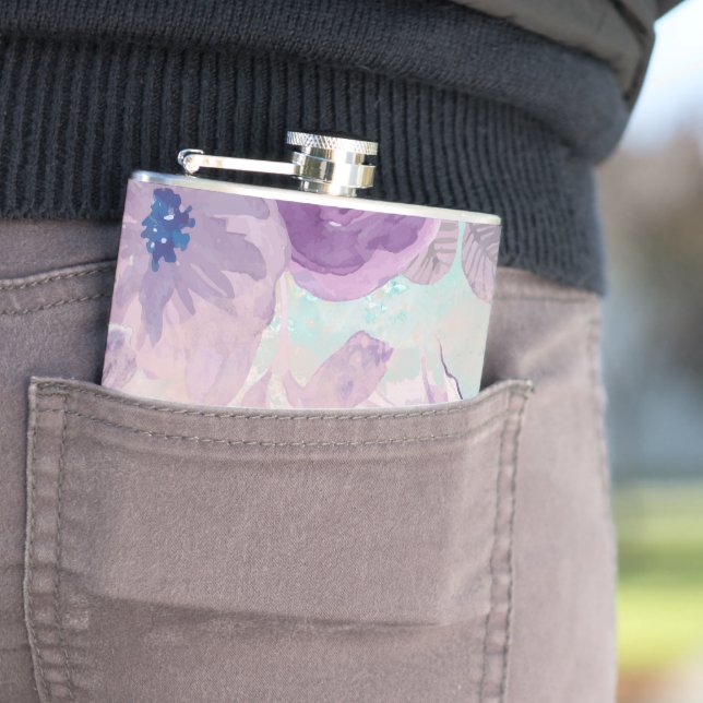 Flasques Fleur violette Fleur Vinyl Emballé (En situation)