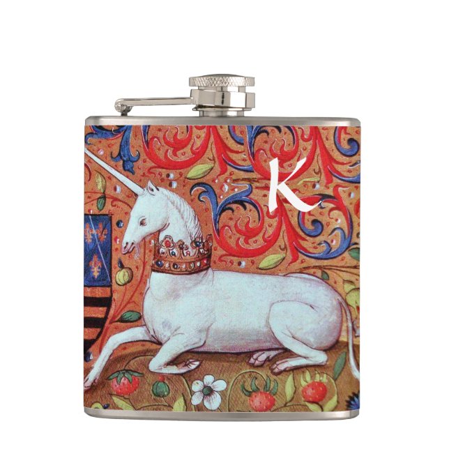 FLASQUES FLEURS D'IMAGINAIRE ET D'UNICORNE, MOTIFS FLORAUX  (Devant)
