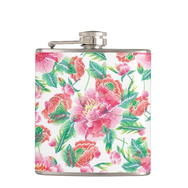 Flasques Fleurs rose vif Motif Fille Design (Devant)