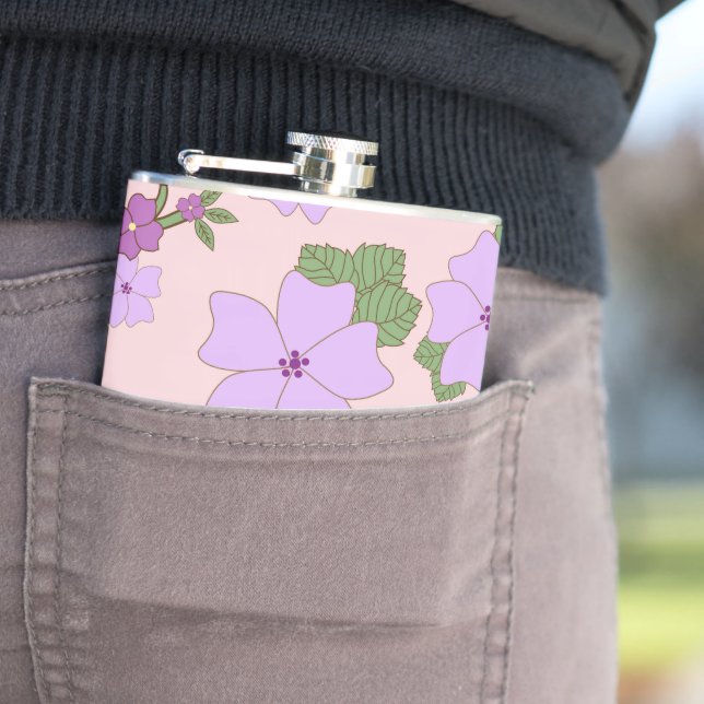 Flasques Fleurs Violettes, Modèle Floral, Motif De Fleurs (In Situ)