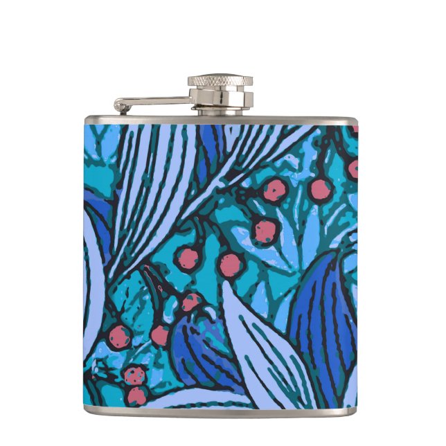 Flasques Floral bleu ancien Boho moderne (Devant)