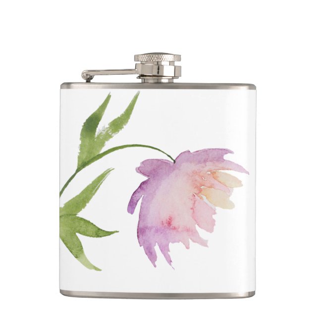 Flasques *~* Floral Peony Aquarelle Lavande rose Populaire (Devant)