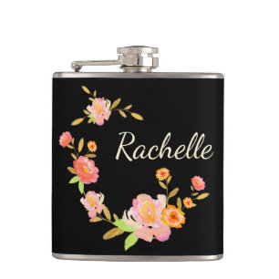 Flasques Flore orange et rose Fleur sur mesure