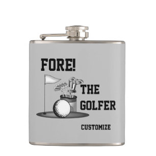 Flasques Fond De La Fiole Enveloppée De Vinyle De Golfeur
