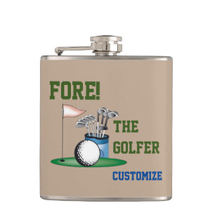 Flasques Fond De La Fiole Enveloppée De Vinyle De Golfeur