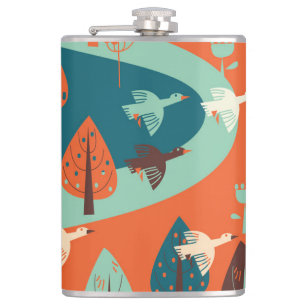 Flasques Forêt d'oies : Scène Vintage de la nature