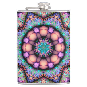 Flasques Fractal Mandala Floral Psychedelic