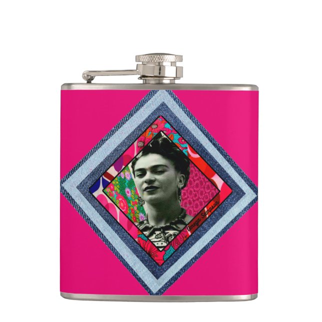 Flasques Frida Kahlo Retro Denim Diamond (Devant)