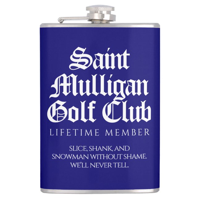 Flasques Funny Saint Mulligan Golf Club Membre à vie (Devant)