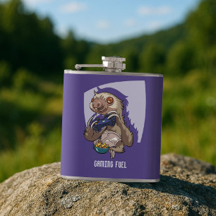 Flasques Gamer Sloth Manger des nachos en sous-vêtements
