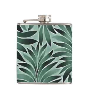 Flasques Gamme de couleurs gris aqua de feuilles artistique