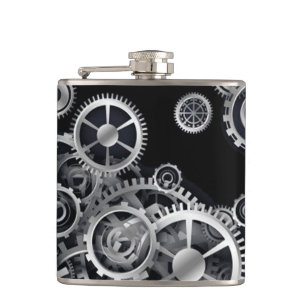 Flasques Gears en argent vapeur