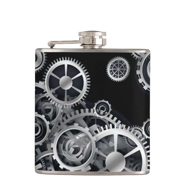Flasques Gears en argent vapeur (Devant)
