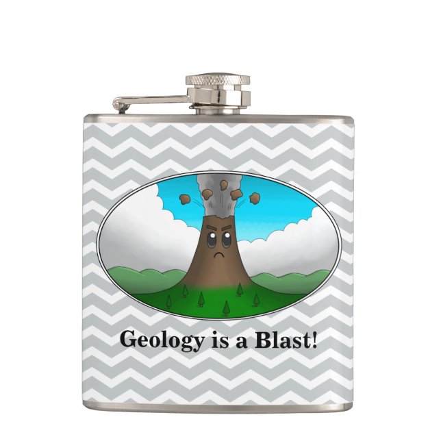 Flasques Geology est Blast ! Dessin animé volcano (Devant)