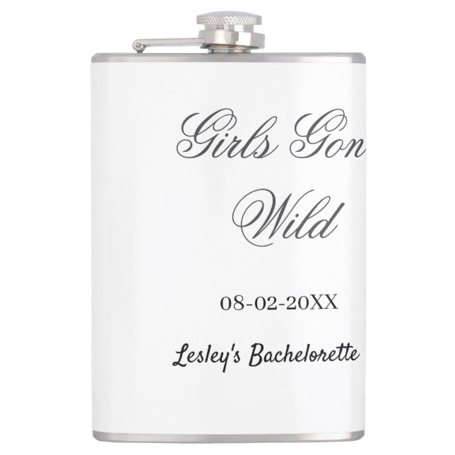 Flasques Girls Gone wild Bachelorette party name date bride (Devant)