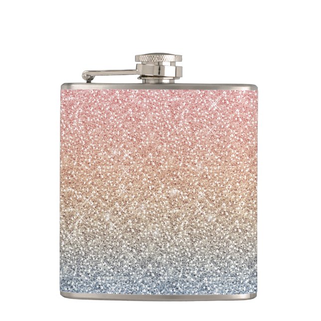 Flasques Girly Blush Rose Gold Blue ombre (Devant)