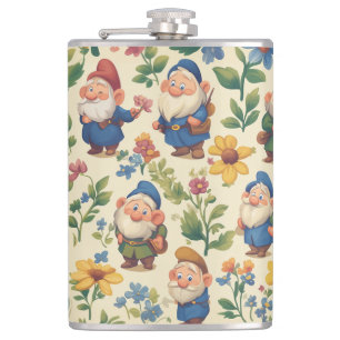 Flasques Gnome a flower motif design