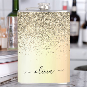 Flasques Gold Parties scintillant Girly Luxe Moderne Monogr
