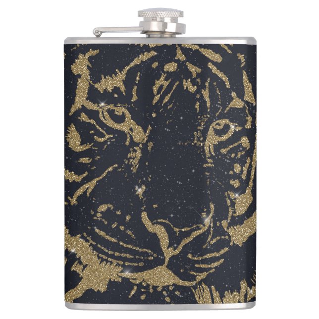 Flasques Gold Tiger noir Design (Devant)