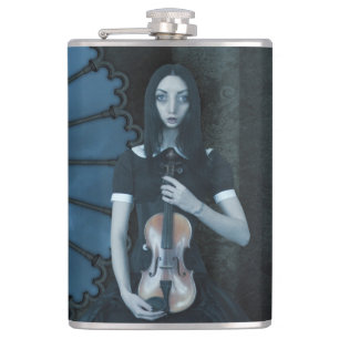 Flasques Gothique Victorian Girl tenant Violon Imaginaire f