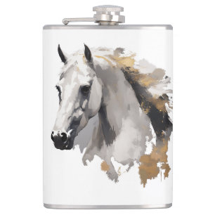 Flasques Grâce galopante Cheval blanc Art