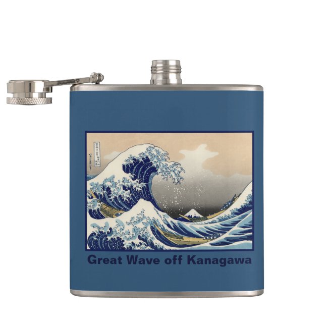 Flasques Grande vague au large de Kanagawa et Mont Fuji Mer (Ouvert)