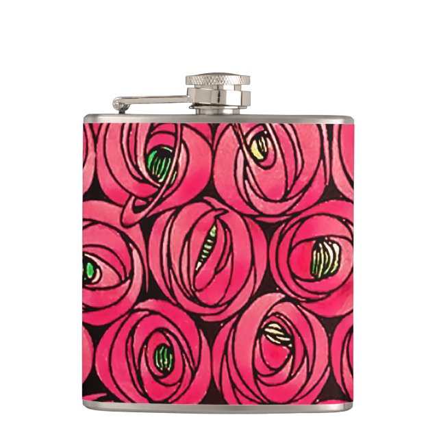 Flasques Graphique rose Art Nouveau Rennie Macintosh (Devant)