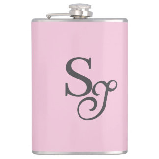 Flasques Gray script initial monogram pink