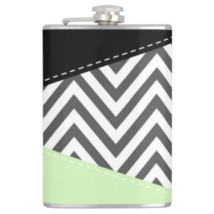Flasques Gray Zigzag, Gray Chevron, Zigzag Pattern, Mint