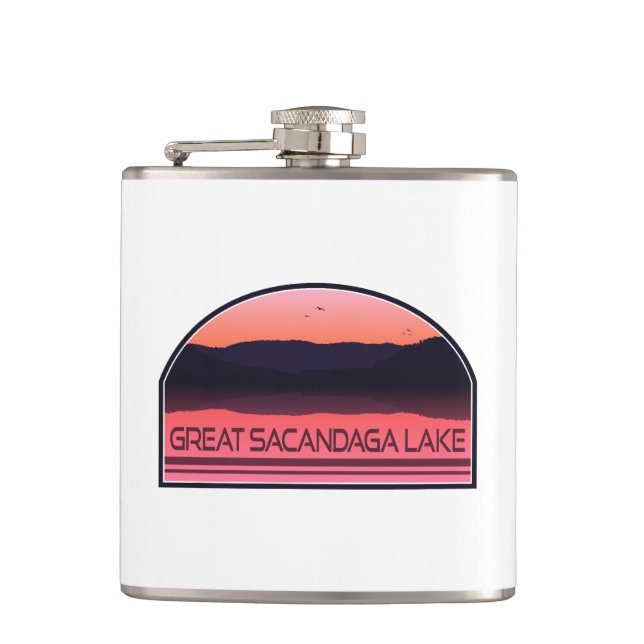 Flasques Great Sacandaga Lake New York Red Sunrise (Devant)