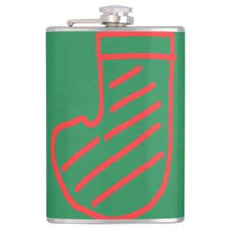 Flasques Green Christmas Stocking on Green