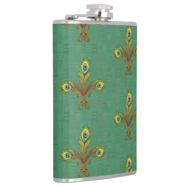 Flasques Green Peacock Fleur de Lis (Droite)