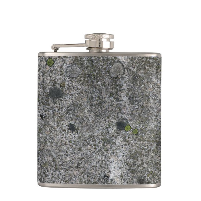 Flasques Gris de granit avec de la mousse verte (Devant)