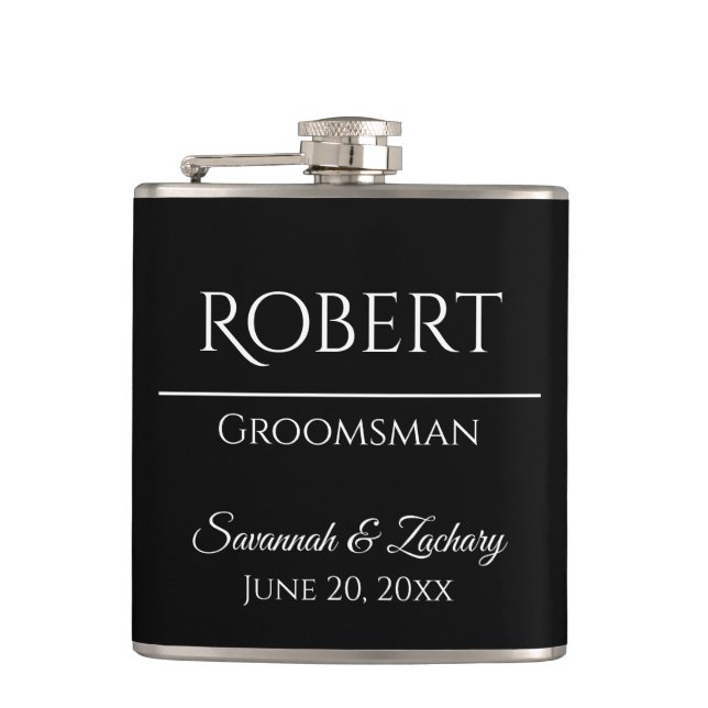 Flasques Groomsman Liquor Flask Wedding Favor Cadeau (Devant)