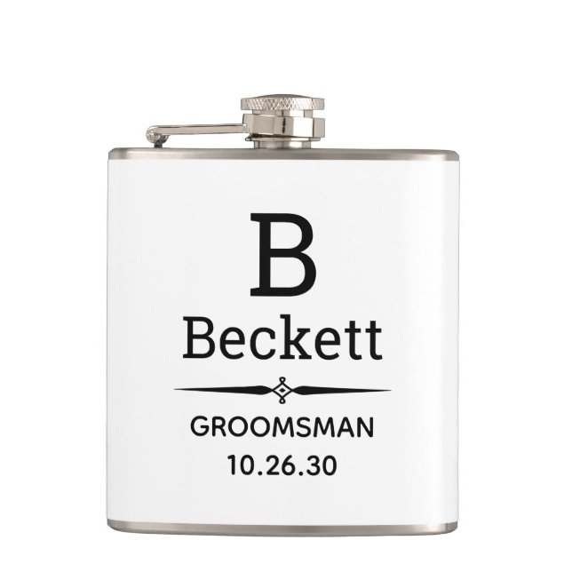 Flasques Groomsman Monogrammed (Devant)
