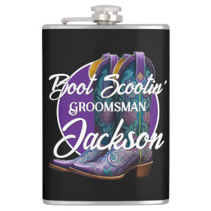 Flasques Groomsman Scootin Boots Cowboy