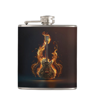 Flasques Guitare électrique en feu                     