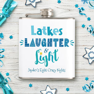 Flasques Hanukkah Latkes Rires Lumière Drôle Nom Personnali