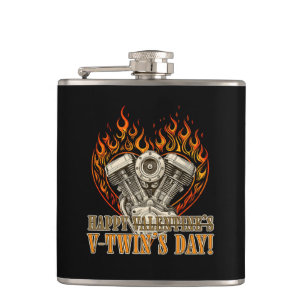 Flasques Happy V-Twin's Day, antivalentine, Chopper Lovers