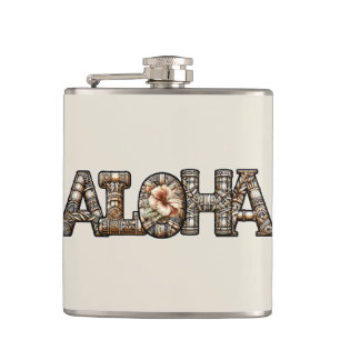Flasques Hawaïen Polynésien Aloha Bambou Look