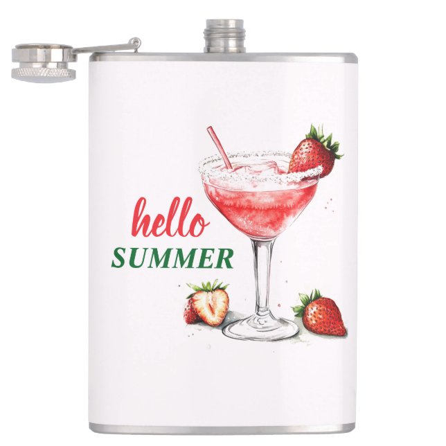 Flasques Hello Summer | Strawberry Cocktail Flask (Ouvert)