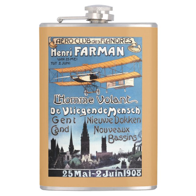 Flasques Henry Farman pilote l'affiche de promo d'homme de (Devant)